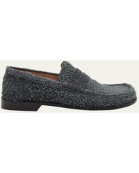Loewe - Campo Brushed Suede Penny Loafers - Lyst