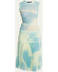 Proenza Schouler - Zoe Printed Jersey Pleated Dress - Lyst