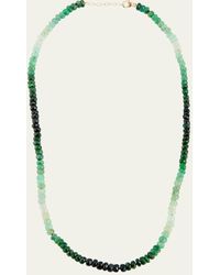 JIA JIA - Ombre Emerald Bead Necklace - Lyst