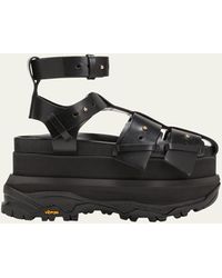 Sacai - Leather Ankle-cuff Platform Fisherman Sandals - Lyst