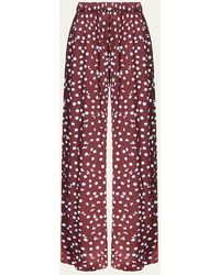 Diane von Furstenberg - X Henry Zankov Verick Wide-Leg Polka Dot Silk Pants - Lyst