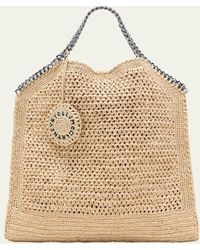 Stella McCartney - Falabella Small Eco Crochet Raffia Tote Bag - Lyst