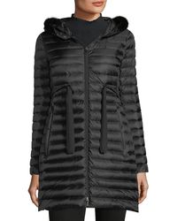 Moncler Barbel Quilted Puffer Coat With Fur Trim - Black