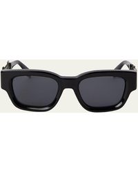 Palm Angels - Posey Black Acetate & Metal Square Sunglasses - Lyst
