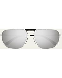Balenciaga - Bb0298sm Metal Aviator Sunglasses - Lyst