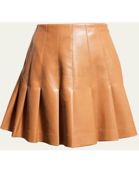Alice + Olivia - Carter Vegan Leather Pleated Mini Skirt - Lyst