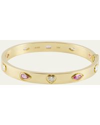 Kimberly Mcdonald - 18k Gold Oval Bangle With Pink Sapphire And Diamonds - Lyst