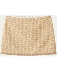 Miu Miu - Crochet-trim Boucle Mini Skirt - Lyst