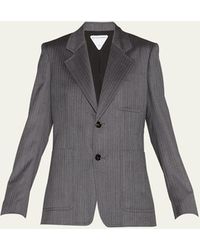 Bottega Veneta - Pinstripe Regular Fit Wool Jacket - Lyst