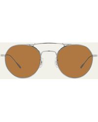 Oliver Peoples - Reymont Titanium Double-bridge Round Sunglasses - Lyst