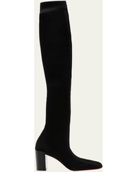 Christian Louboutin - Beyonstage Knit Red Sole Knee Boots - Lyst