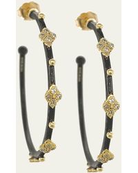 Armenta - Old World Crivelli Diamond Hoop Earrings - 35 Mm - Lyst