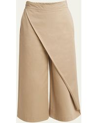 Loewe - Cropped Wide-leg Pants With Draped Detail - Lyst