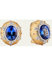Buccellati - 18k Gold Macri Color Earrings With Tanzanite And Diamonds - Lyst