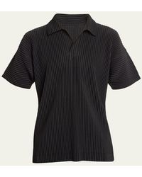 Homme Plissé Issey Miyake - Pleated Polyester Basic Polo Shirt - Lyst