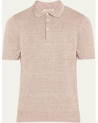 FIORONI CASHMERE - Linen-cotton Polo Shirt - Lyst