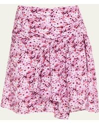 IRO - Naoko Floral Draped Mini Skirt - Lyst