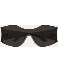 Balenciaga - Bb Logo Nylon Shield Sunglasses - Lyst