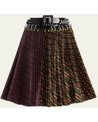 Chopova Lowena - Fugen Carabiner Spliced Plaid-print Belted Mini Skirt - Lyst