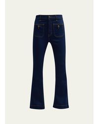 Veronica Beard - Carson High Rise Ankle Flare Jeans With Patch Pockets - Lyst