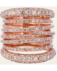 Sidney Garber - 18k Rose Gold Brown Diamond Tall Scribble Band Ring - Lyst