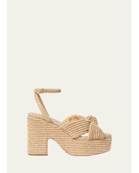 Loeffler Randall - Raffia Knotted Chunky Platform Sandals - Lyst
