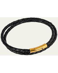 Tateossian - Tubo Scoubidou 18k Gold Braided Leather Double Wrap Bracelet - Lyst
