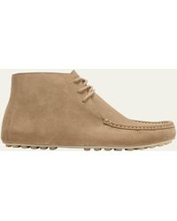 Loro Piana - Dot Walk Suede Lace-up Moccasin Loafers - Lyst