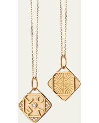 Monica Rich Kosann - 18k Yellow Gold Mini Love Charm Necklace With Diamonds - Lyst