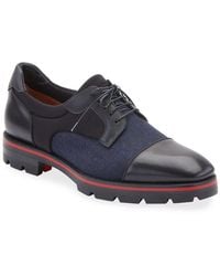 Christian Louboutin Men's Mika Sky Fabric/leather Lug-sole Derby Shoes - Blue