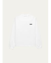 Prada - Logo Long-Sleeved Cotton T-Shirt - Lyst