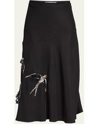 Jil Sander - Sequined Bird Wool Midi Skirt - Lyst