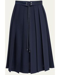 Moncler - Pleated A-Line Midi Skirt - Lyst