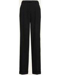 Ralph Lauren Collection - Stamford Straight-leg Wool Belted Pants - Lyst