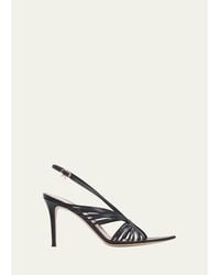 Gianvito Rossi - 85Mm Strappy Leather Pointed-Toe Sandals - Lyst