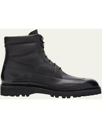 John Lobb - Peak Rubber-Sole Leather Lace-Up Boots - Lyst