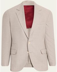Brunello Cucinelli - Wool Flap Pocket Single-Breasted Suit Jacket - Lyst