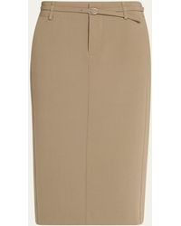 Vince - Belted Midi Pencil Skirt - Lyst