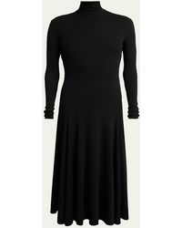 Alaïa - Heart Cutout Turtleneck Long-Sleeve Maxi Dress - Lyst
