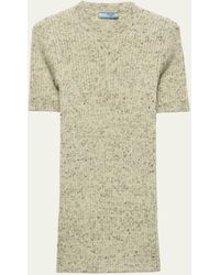 Prada - Wool And Linen Short-Sleeve Sweater - Lyst