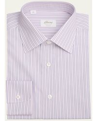 Brioni - Giza 87 Cotton Multi-Stripe Dress Shirt - Lyst