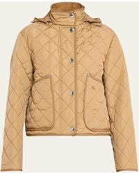 Burberry - Humbie Quilted Short Jacket With Removable Hood - Lyst