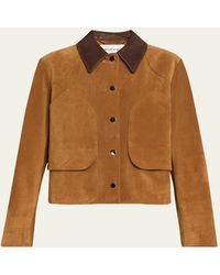 Veronica Beard - Walters Cropped Suede Jacket - Lyst