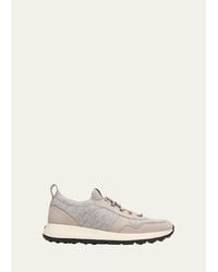 Tod's - Sportiva Knit Suede Trainer Sneakers - Lyst