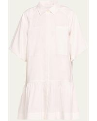 Jonathan Simkhai - Crissy Puff-sleeve Cotton Poplin Mini Shirtdress - Lyst