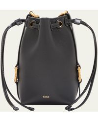 Chloé - Marcie Micro Bucket Bag In Leather With Chain Strap - Lyst