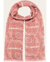 Cesare Attolini - Cashmere And Silk Paisley-print Scarf - Lyst