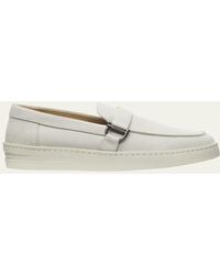 Stuart Weitzman - Hamptons Suede Buckle Loafers - Lyst