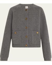 TOTEME - Hammered Button Wool Cashmere Cardigan - Lyst