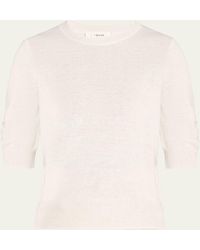 FRAME - Gathered Short-sleeve Sweater - Lyst